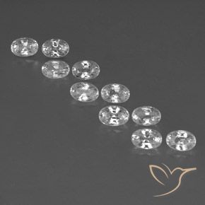 8.25ctw Naturel Blanc Zircon, ovale, VVS-VS