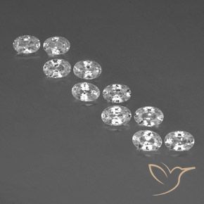 7.23ctw Naturel Blanc Zircon, ovale, VVS-VS