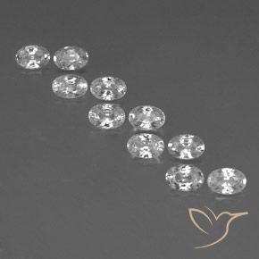 7.51ctw Naturel Blanc Zircon, ovale, VVS-VS