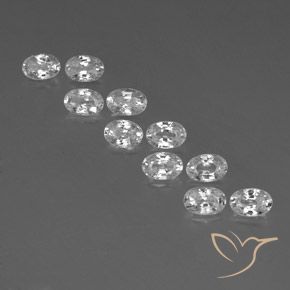 7.49ctw Naturel Blanc Zircon, ovale, VVS-VS
