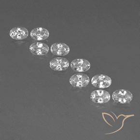 7.93ctw Naturel Blanc Zircon, ovale, VVS-VS