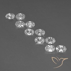 7.27ctw Naturel Blanc Zircon, ovale, VVS-VS