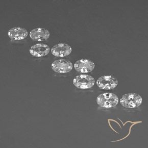 7.33ctw Naturel Blanc Zircon, ovale, VVS-VS