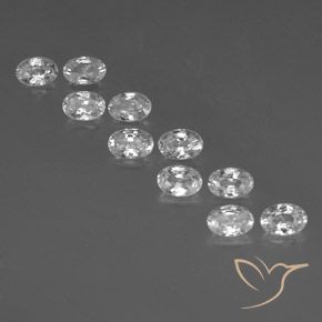 7.35ctw Naturel Blanc Zircon, ovale, VVS-VS