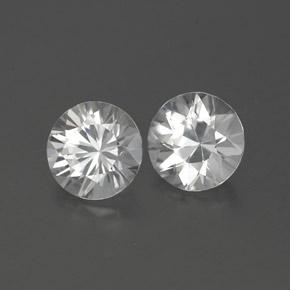 Achetez naturel 2,37ct blanc zircon gems, coupe roude, en provenance cambodge chez gemselect. en stock, livraison internationale!