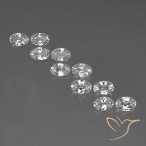 7.06ctw Naturel Blanc Zircon, ovale, VVS-VS