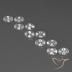 7.90ctw Naturel Blanc Zircon, ovale, VVS-VS