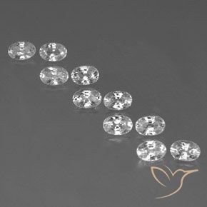 8.14ctw Naturel Blanc Zircon, ovale, VVS-VS