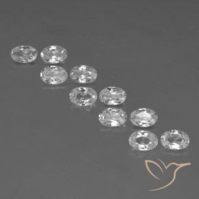 6.95ctw Naturel Blanc Zircon, ovale, VVS-VS