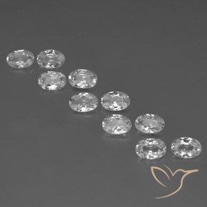 6.80ctw Naturel Blanc Zircon, ovale, VVS-VS