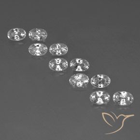 8.09ctw Naturel Blanc Zircon, ovale, VVS-VS