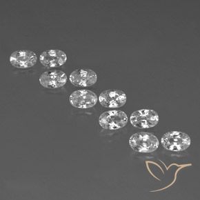 7.67ctw Naturel Blanc Zircon, ovale, VVS-VS