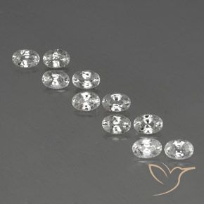7.78ctw Naturel Blanc Zircon, ovale, VVS-VS