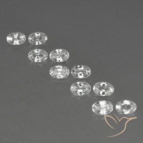 7.75ctw Naturel Blanc Zircon, ovale, VVS-VS