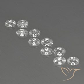 7.54ctw Naturel Blanc Zircon, ovale, VVS-VS