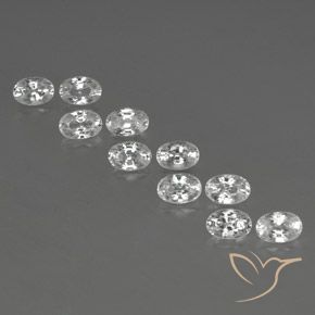 7.80ctw Naturel Blanc Zircon, ovale, VVS-VS