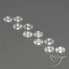 7.85ctw Naturel Blanc Zircon, ovale, VVS-VS