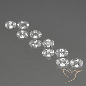 7.91ctw Naturel Blanc Zircon, ovale, VVS-VS