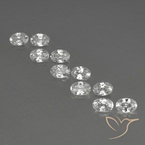 6.93ctw Naturel Blanc Zircon, ovale, VVS-VS