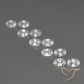 8.12ctw Naturel Blanc Zircon, ovale, VVS-VS