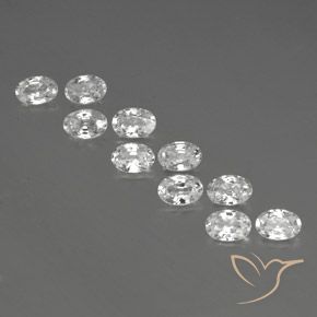 6.93ctw Naturel Blanc Zircon, ovale, VVS-VS