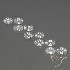 7.54ctw Naturel Blanc Zircon, ovale, VVS-VS