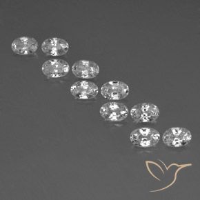 7.52ctw Naturel Blanc Zircon, ovale, VVS-VS
