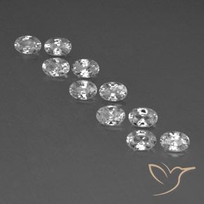 7.65ctw Naturel Blanc Zircon, ovale, VVS-VS
