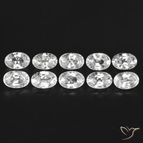 8.06ctw Naturel Blanc Zircon, ovale, VVS-VS