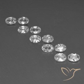 6.75ctw Naturel Blanc Zircon, ovale, VVS-VS