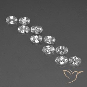 7.80ctw Naturel Blanc Zircon, ovale, VVS-VS