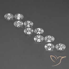 7.50ctw Naturel Blanc Zircon, ovale, VVS-VS