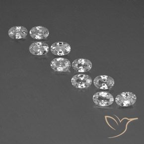 7.41ctw Naturel Blanc Zircon, ovale, VVS-VS