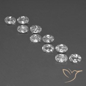 6.86ctw Naturel Blanc Zircon, ovale, VVS-VS