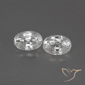 1.74ctw Naturel Blanc Zircon, ovale, VVS-VS
