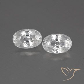 1.75ctw Naturel Blanc Zircon, ovale, VVS