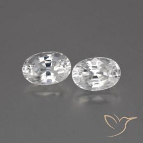 1.67ctw Naturel Blanc Zircon, ovale, VVS