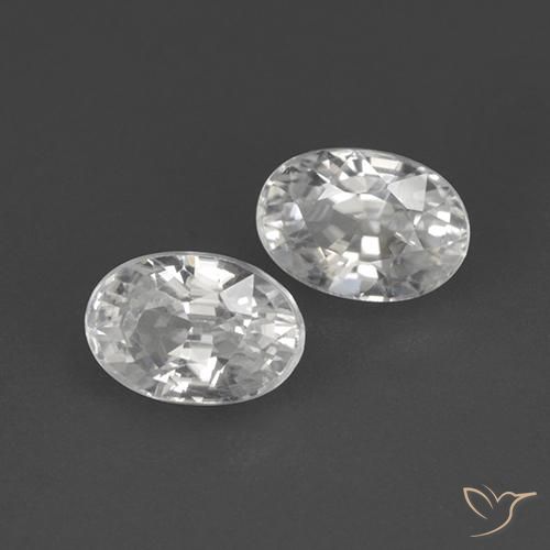 1.76ctw Naturel Blanc Zircon, ovale, VVS