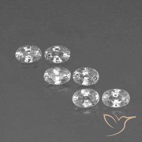 5.04ctw Naturel Blanc Zircon, ovale, VVS-VS