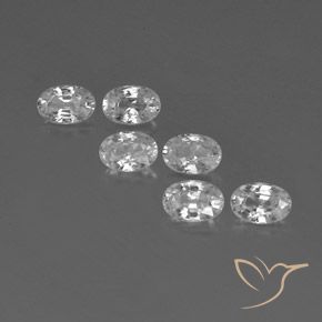 4.39ctw Naturel Blanc Zircon, ovale, VVS-VS