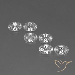 4.51ctw Naturel Blanc Zircon, ovale, VVS-VS