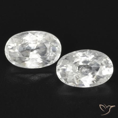 1.67ctw Naturel Blanc Zircon, ovale, VVS-VS