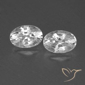 1.69ctw Naturel Blanc Zircon, ovale, VVS