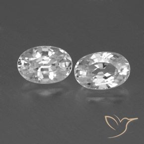 1.70ctw Naturel Blanc Zircon, ovale, VVS