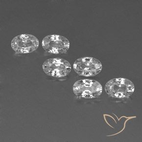 4.42ctw Naturel Blanc Zircon, ovale, VVS-VS