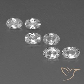 4.32ctw Naturel Blanc Zircon, ovale, VVS-VS