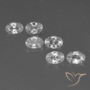4.39ctw Naturel Blanc Zircon, ovale, VVS-VS