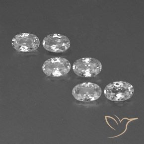 4.03ctw Naturel Blanc Zircon, ovale, VVS-VS
