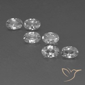 4.07ctw Naturel Blanc Zircon, ovale, VVS-VS