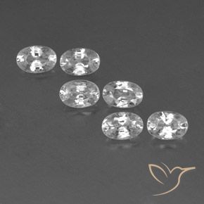 4.64ctw Naturel Blanc Zircon, ovale, VVS-VS